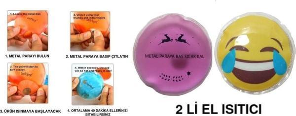 Bosphorus Gülen Emoji Pembe Ceylan Cep Sobası,El Isıtıcı,2 Adet Sıcak Su Torbası Pvc 9Cm - Image 1