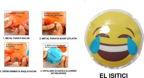 Bosphorus Gülen Emoji Şekilli Cep Sobası El Isıtıcı,Sıcak Su Torbası Pvc 9Cm - Image 1