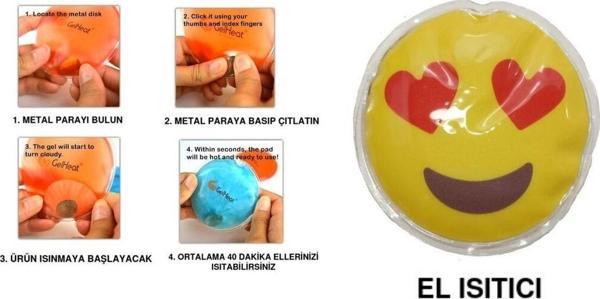Bosphorus Kalp Emoji Cep Sobası El Isıtıcı,Sıcak Su Torbası Pvc 9Cm - Image 1