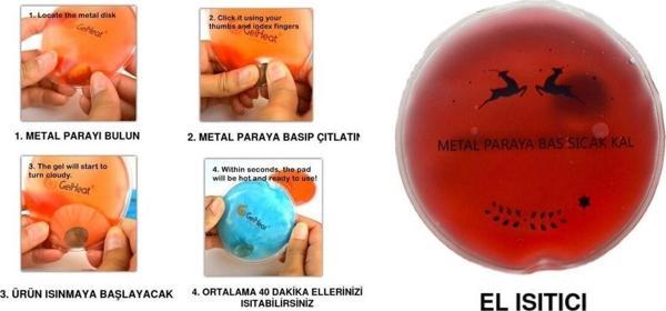 Bosphorus Kırmızı Ceylan Cep Sobası,El Isıtıcı,Sıcak Su Torbası Pvc 9Cm - Image 1