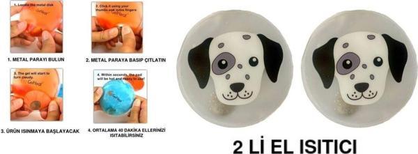 Bosphorus Köpekli Cep Sobası,El Isıtıcı,2 Adet Sıcak Su Torbası Pvc 9Cm - Image 1