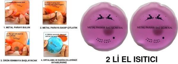 Bosphorus Pembe Ceylan Cep Sobası,El Isıtıcı,2 Adet Sıcak Su Torbası Pvc 9Cm - Image 1