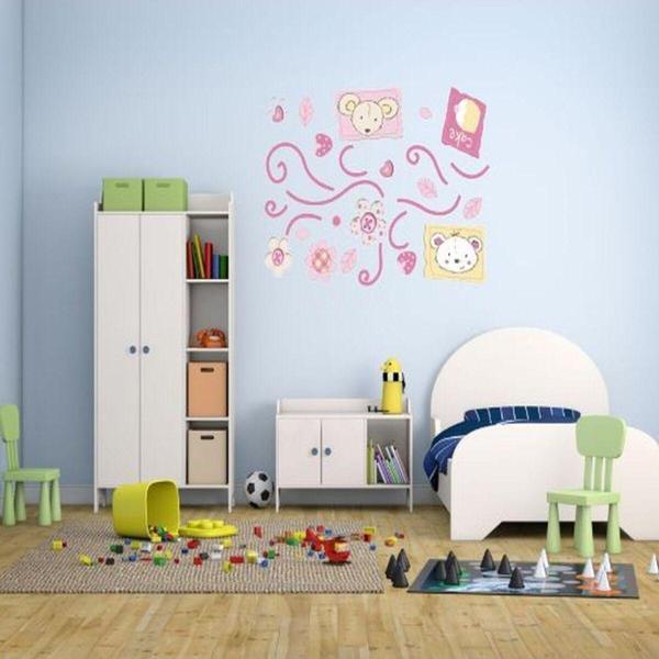 Bosphorus Duvar Süsü (Sticker) 2 Adet Çiçekli Ağaç Desenli Pvc 70X50X0,5Cm - Image 1