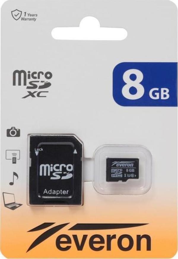 Everon 8GB Micro SD Hafıza Kartı Adaptörlü - Image 1