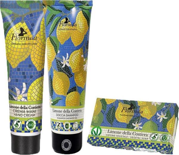 Florinda Mozaik Limone Della Duş Jeli 30ml El Kremi 30ml Ve Bitkisel Katı Sabun 50gr 3lü Set - Image 1