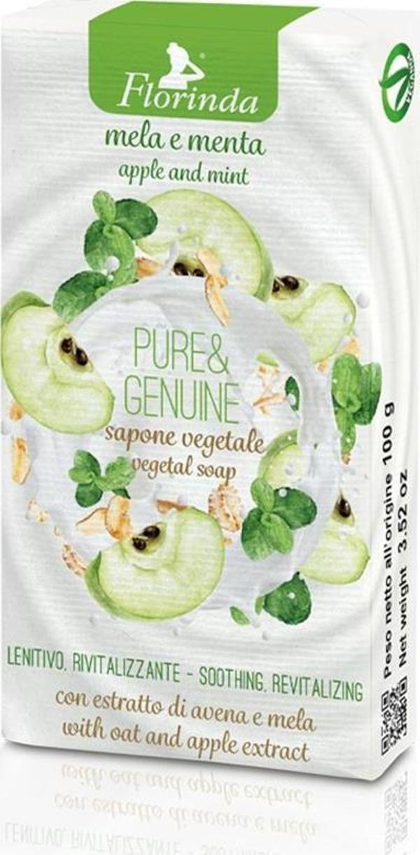 Florinda Pure & Genuine Elma ve Nane Katı Sabun 100Gr - Image 1
