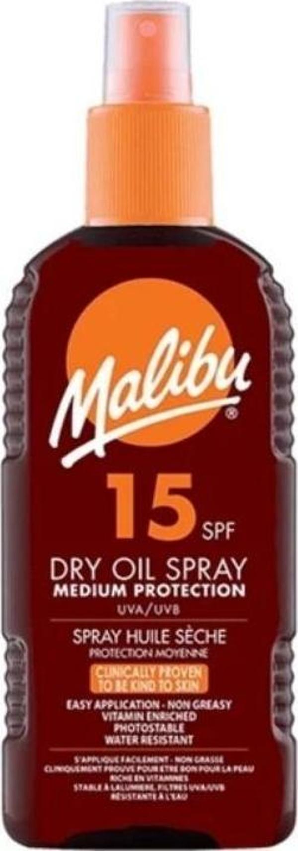 Malibu Güneş Koruyucu Dry Oil Bronzlaştırıcı Sprey SPF15 200ML - Image 1