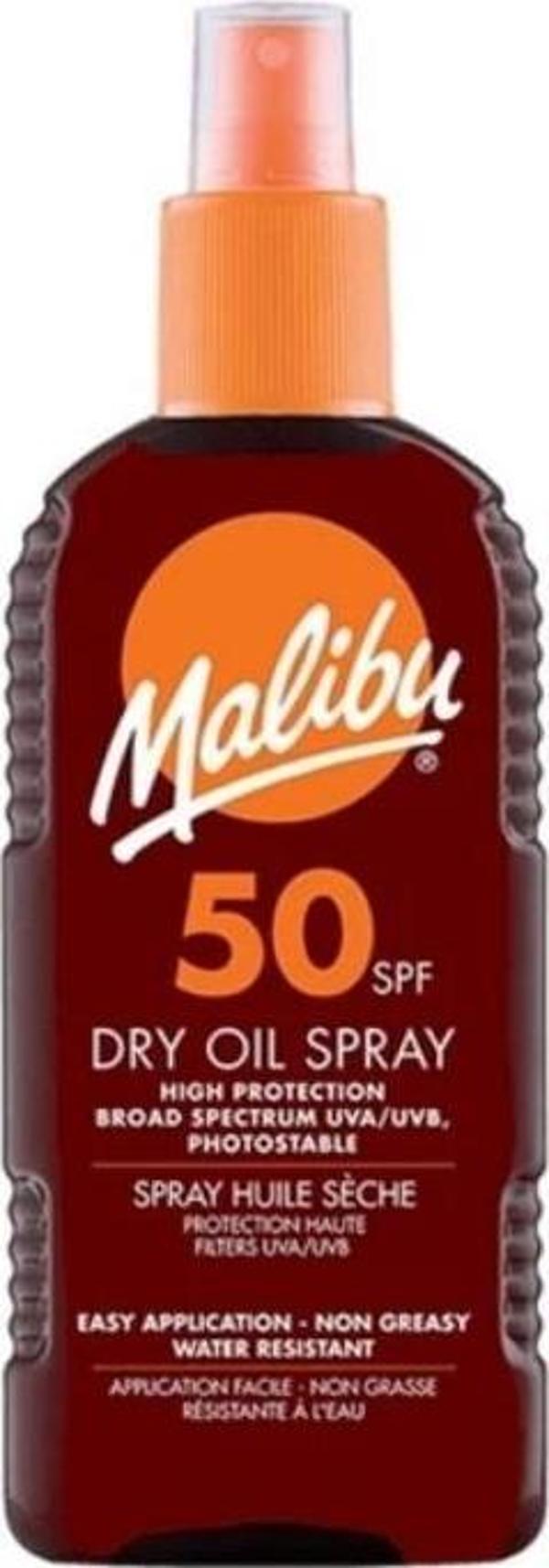 Malibu Güneş Koruyucu Dry Oil Bronzlaştırıcı Sprey SPF50 200ML - Image 1