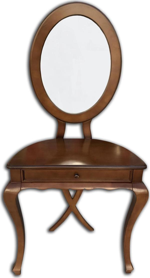 Dresuar 12383 AVANGART aslan Model A Kayın Aslan Ayak Ceviz Oval Ayna El yapım - Image 1