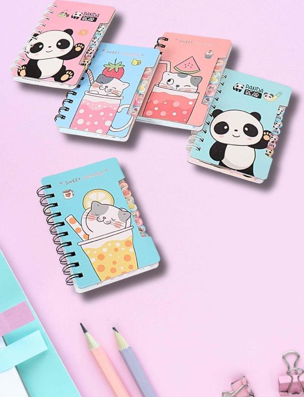 DEKOMUS ÖZEL TASARIM SEVİMLİ KEDİ VE PANDA 2 ADET AJANDA SETİ  - Image 1