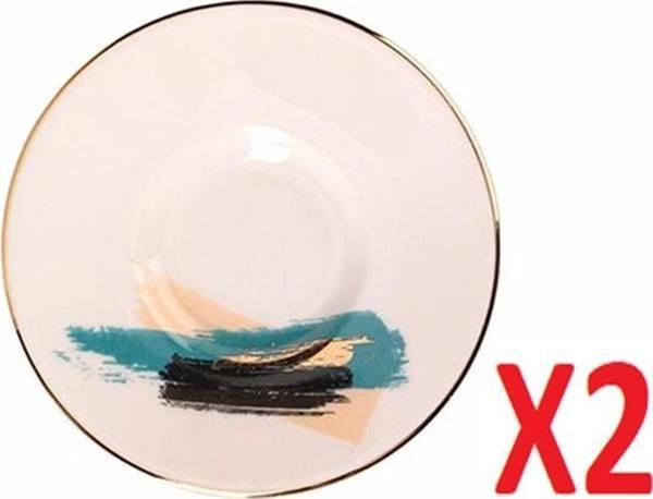 Porland Dash Desen Çay Tabağı 11cm 2 li 04ALM008508 - Image 1