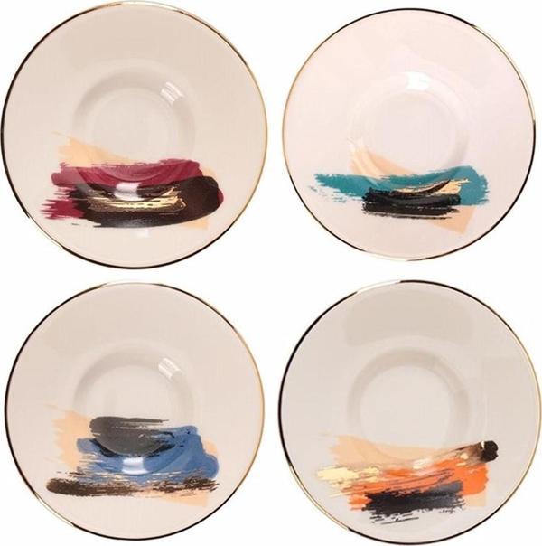 Porland Dash Karma Desen Çay Tabağı 4 lü 11cm - Image 1
