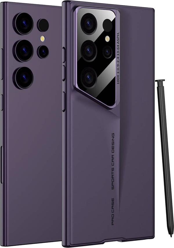 Galaxy S24 Ultra Uyumlu Fuchsia İnce Kameralı Korumalı Kauçuk Arka Kapak  - Image 1