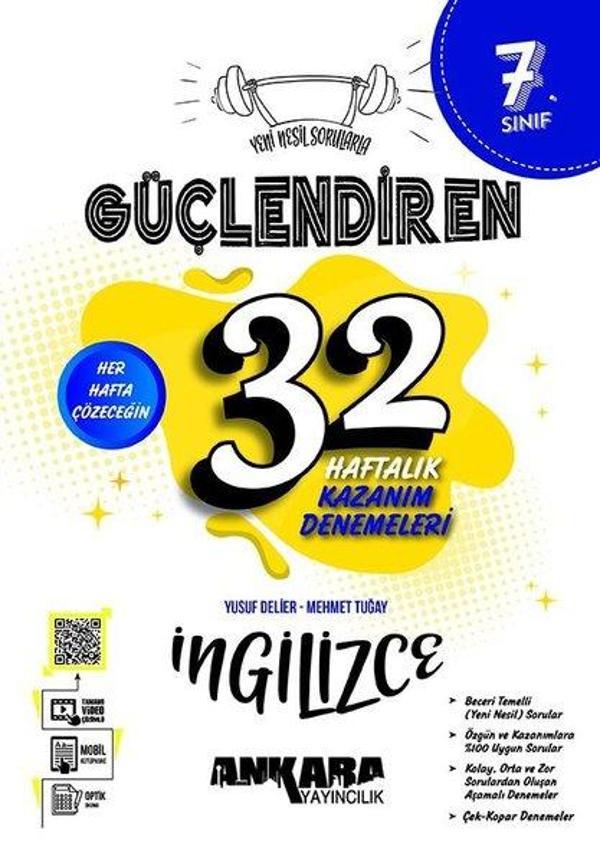 7. Sınıf 32 Haftalık İngilizce Güçlendiren Kazanım Denemeleri - Ankara Yayıncılık - Image 1