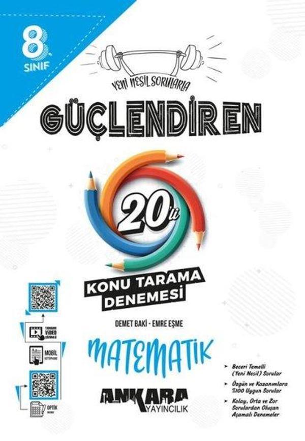 8. Sınıf Matematik Güçlendiren 20'li Konu Tarama Denemesi - Ankara Yayıncılık - Image 1