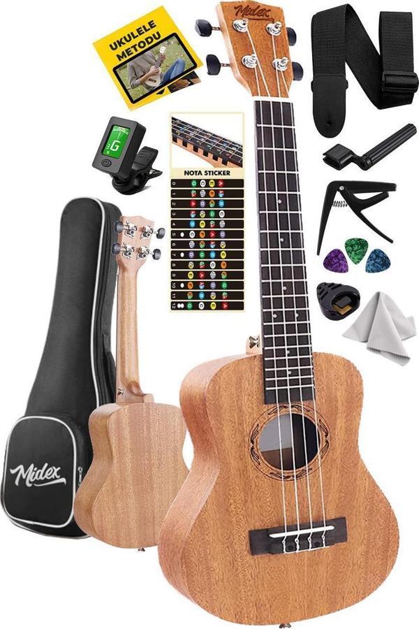 Midex SP-21MC Set Maun Soprano Ukulele (Softcase Tuner Capo Metod Nota Sticker Askı Pena) - Image 1