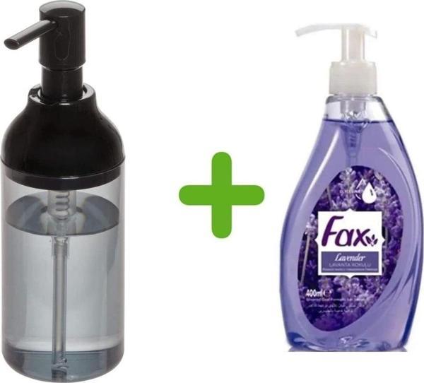 Bosphorus Siyah Füme Sıvı Sabunluk Ve 1 Adet 400 Ml Sıvı Sabun Lavanta Kokulu - Image 1