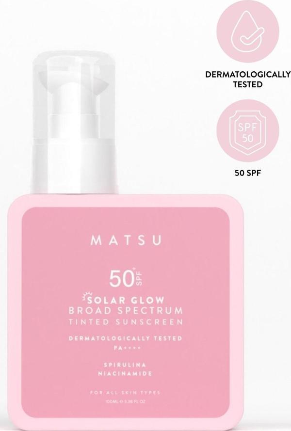 Matsu Solar Glow Ton Eşitleyici Ve Leke Karşıtı SPF 50+ Renkli Güneş Kremi 100 ml - Image 1