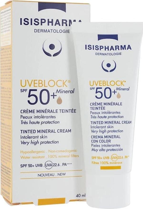 Isıs Pharma Uveblock Spf 50+Tinted Mineral Cream 40 ml Renkli Güneş Koruyucu - Image 1