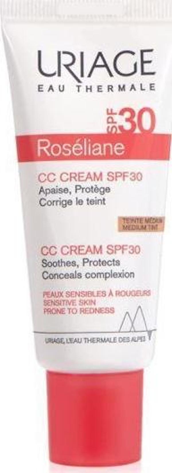 Uriage Roseliane CC Spf 30 40 ml Kızarık ve Hassas Ciltlere CC Krem Medium Tint - Image 1