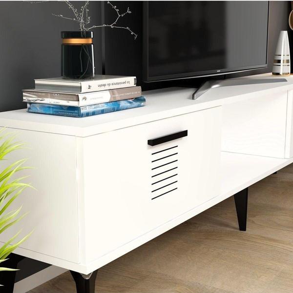 Cantek Dizayn Assimo Tv Sehpası (Alt Modül) Beyaz - Beyaz - Image 1
