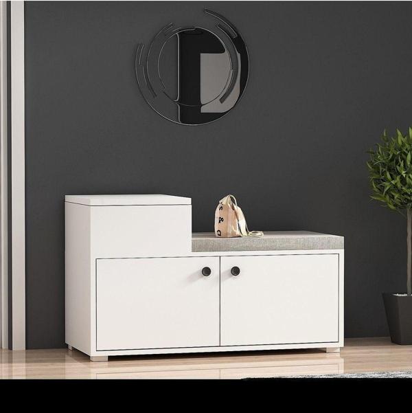 Cantek Dizayn Elegant Minderli Ayakkabılık Beyaz - Beyaz - Image 1