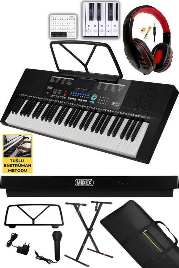 Midex PS-2500KS LED Ekran 61 Tuşlu Org Klavye (Stand Çanta Kulaklık Adaptör Notalık Metod) - Image 1