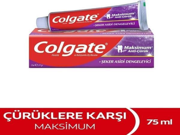Colgate Maksimum Anti Çürük Şeker Asidi Diş Macunu 75ML - Image 1
