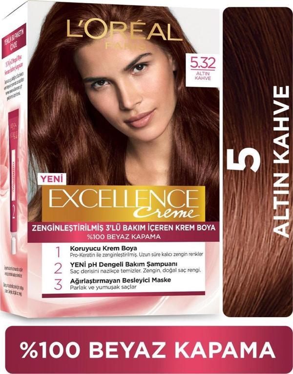 L'Oréal Paris Excellence Creme Saç Boyası - 5.32 Altın Kahve - Image 1