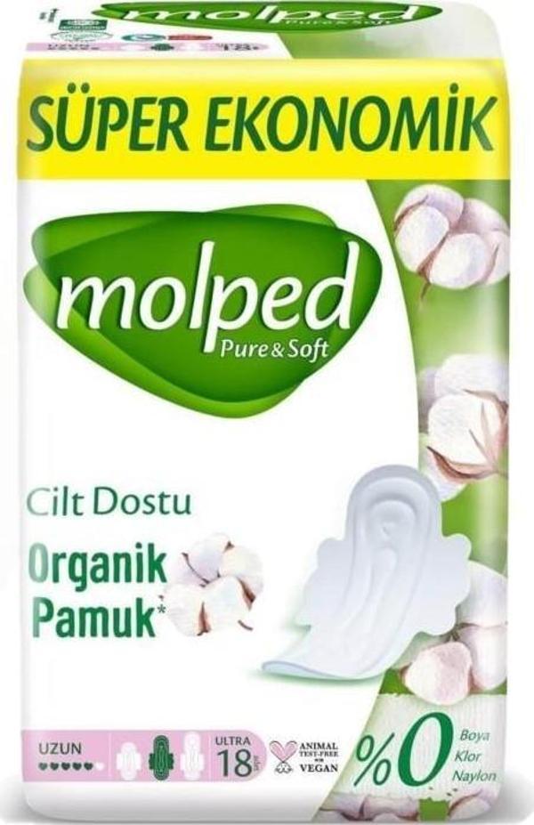 Molped Pure Soft Ultra Hijyenik Uzun 18li Ped - Image 1