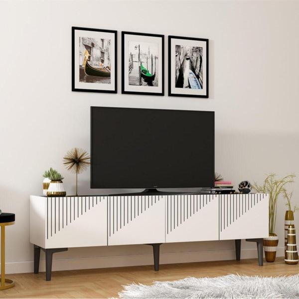 Cantek Dizayn Tv Ünitesi Draw Beyaz - Royalmermer - Image 1