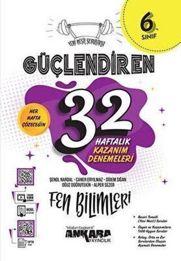 6. Sınıf Fen Bilimleri Güçlendiren 32 Haftalık Kazanım Denemeleri - Ankara Yayıncılık - Image 1