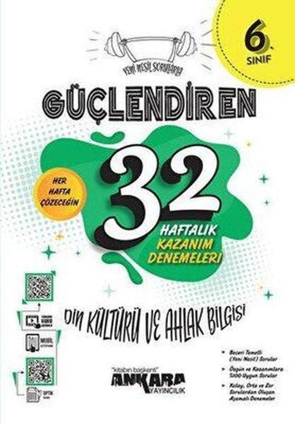6. Sınıf Din Kültürü ve Ahlak Bilgisi Güçlendiren 32 Haftalık Kazanım Denemeleri - Ankara Yayıncılık - Image 1