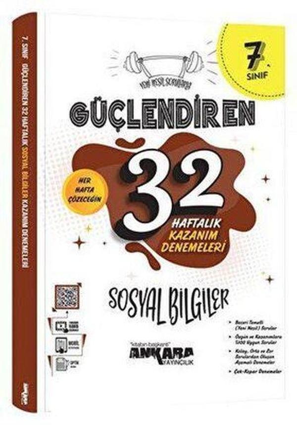 7. Sınıf Sosyal Bilgiler Güçlendiren 32 Haftalık Kazanım Denemeleri - Ankara Yayıncılık - Image 1