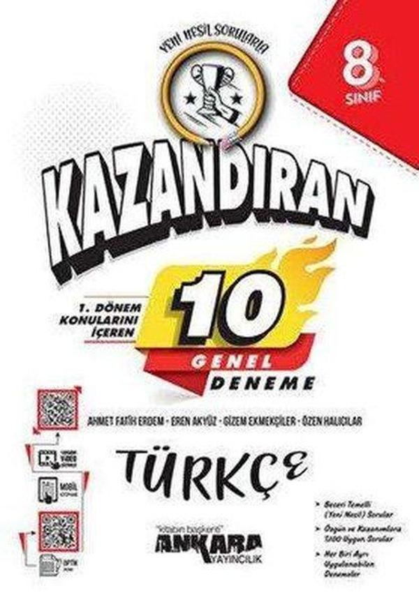 8. Sınıf Türkçe 1. Dönem Kazandıran 10 Deneme - Ankara Yayıncılık - Image 1