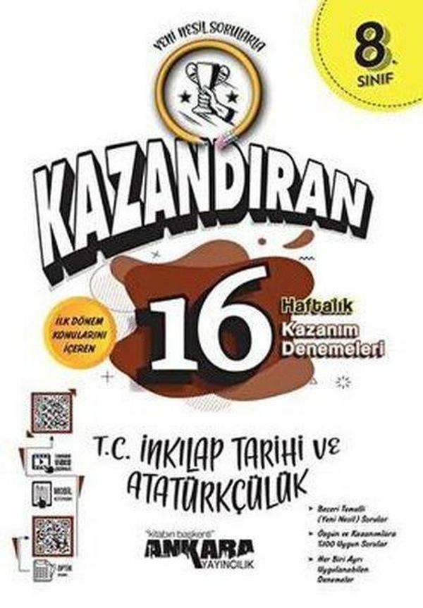 8. Sınıf T. C. İnkılap Tarihi ve Atatürkçülük Kazandıran 16 Haftalık Kazanım Denemeleri - Ankara Yayıncılık - Image 1
