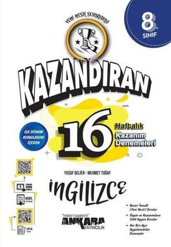 8. Sınıf İngilizce Kazandıran 16 Haftalık Kazanım Denemeleri - Ankara Yayıncılık - Image 1