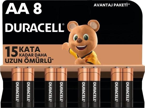 Duracell Alkalin Aa Kalem Pil, 1,5 V Lr6/Mn1500, 8'Li Paket - Image 1