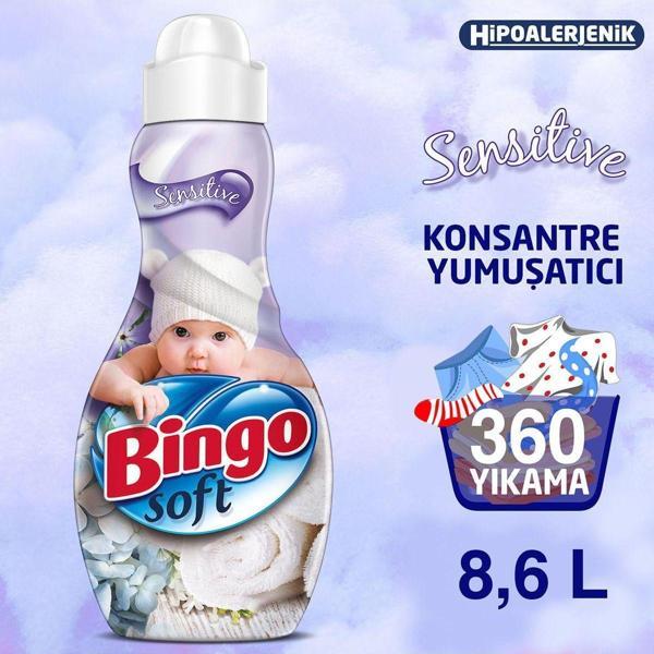 Bingo Soft Konsantre Çamaşır Yumuşatıcısı Sensitive 1440 Ml Ekonomi Paketi 6'Lı - Image 1