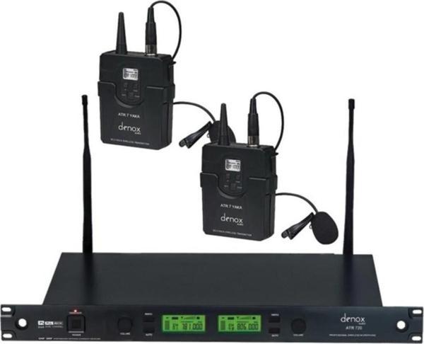 Denox Atr-720 Yaka Uhf Band Çift Yaka Tipi Telsiz Mikrofon Seti - Image 1
