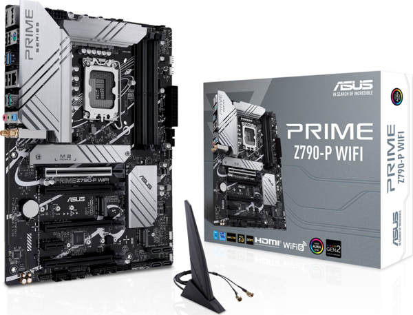 ASUS PRIME Z790-P WIFI, 4xDDR5, 3x M.2, HDMI, DP, Type-C, Wi-Fi 6, Bluetooth 5.2, 12-13.Nesil, LGA1700 Soket, ARGB Gamin - Image 1