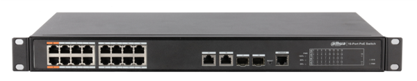 DAHUA PFS4218-16ET-240-V2, 16 Port, MegaBit, 16 Port PoE, 240W, +2 Port Combo SFP, +2 Port GigaBit Uplink, Yönetilebilir - Image 1