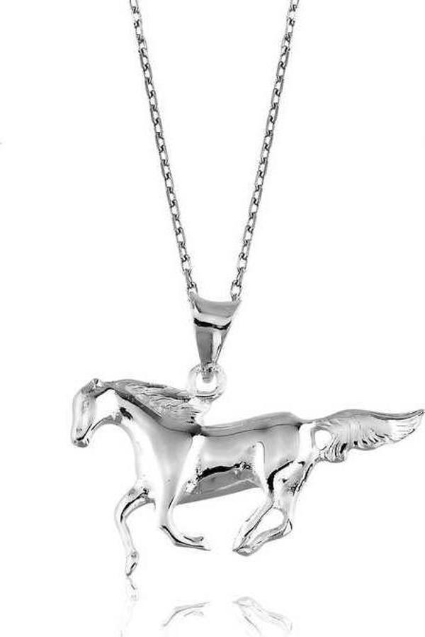 925 Ayar Gümüş Koşan At Kadın Gümüş Kolye - Image 1