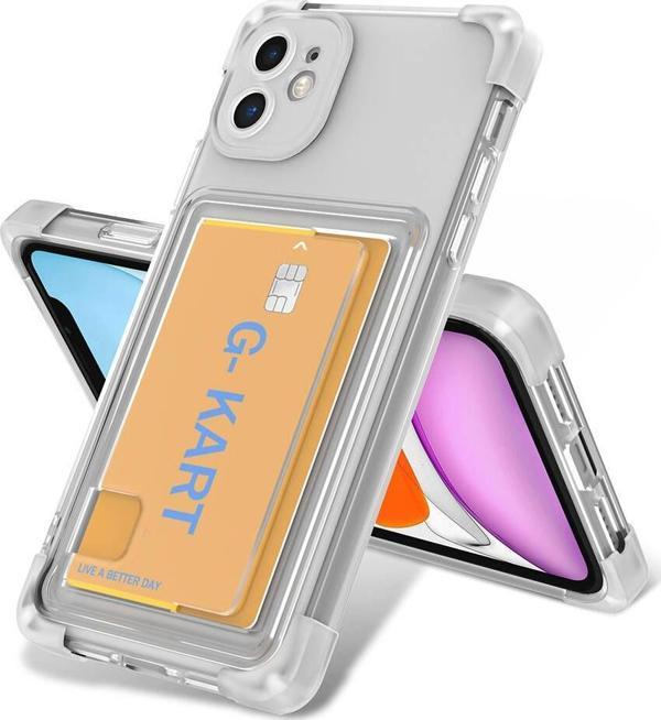 iPhone 11 Uyumlu Kılıf Airbag Tasarımlı Şeffaf Kartlıklı  G-Kart Kapak - Image 1