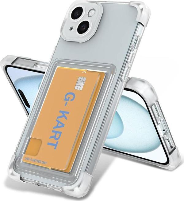 iPhone 14 Uyumlu Kılıf Airbag Tasarımlı Şeffaf Kartlıklı  G-Kart Kapak - Image 1
