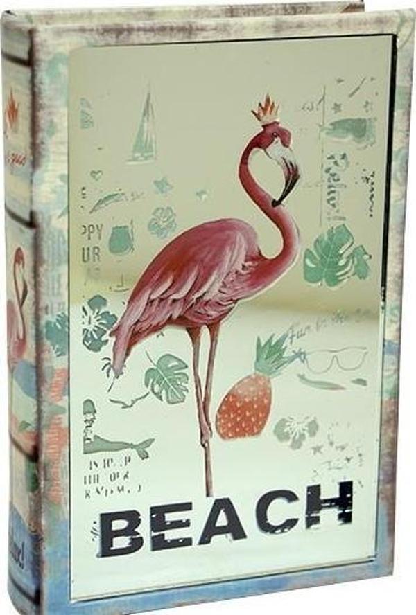 Kutu Kitap Aynalı Flamingo Dekoratiif Hediyelik - Image 1