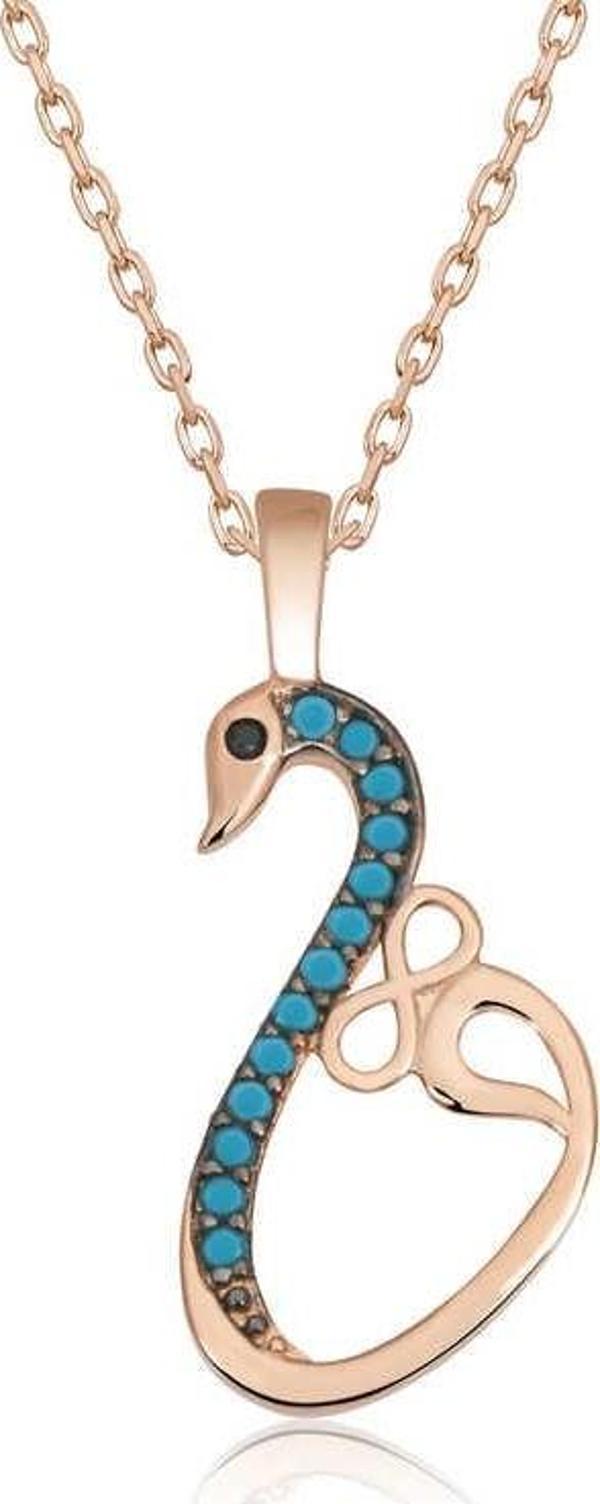 925 Ayar Gümüş Sonsuzluk Kadın Kuğu Gümüş Kolye - Image 1