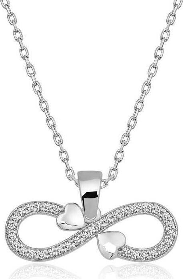 925 Ayar Gümüş Sonsuzluk Kalpler Kadın Gümüş Kolye - Image 1