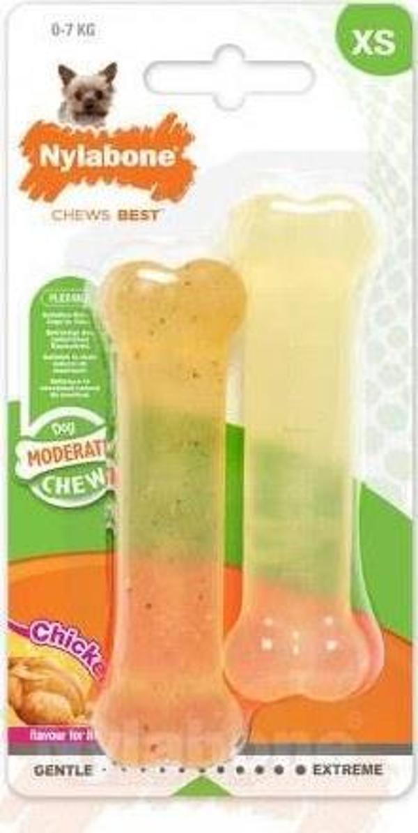 Nylabone Tavuk Aromalı Köpek Çiğneme Kemiği XS - Image 1