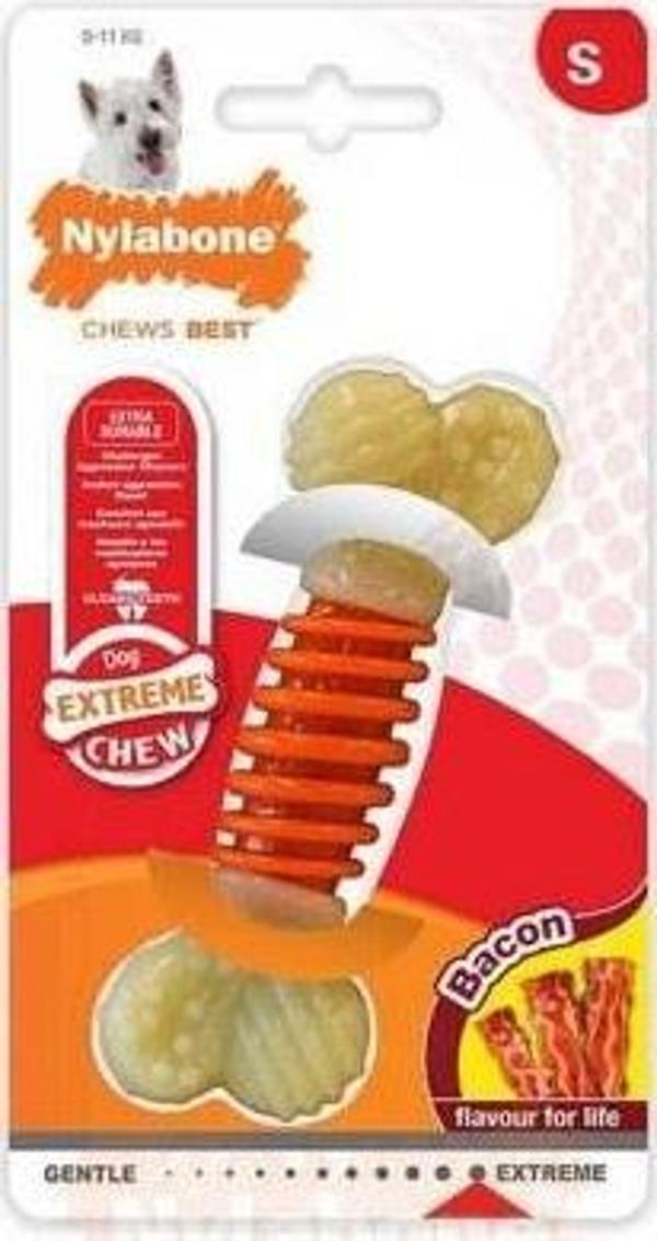 Nylabone Domuz Pastırması Aromalı Köpek Çiğneme Kemiği S - Image 1